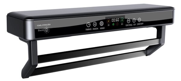 Suszarka do ręczników z dezynfekcją UV, łazienka lub kuchnia, ścienny, 60 cm, 450W, ElectricSun PREMIUM Czarny