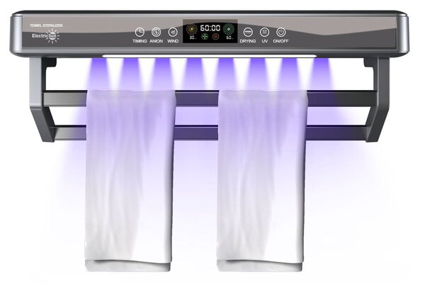 Suszarka do ręczników z dezynfekcją UV, łazienka lub kuchnia, ścienny, 60 cm, 450W, ElectricSun PREMIUM biały
