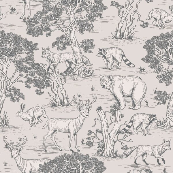 Tapeta do pokoju dziecka Animals Natural