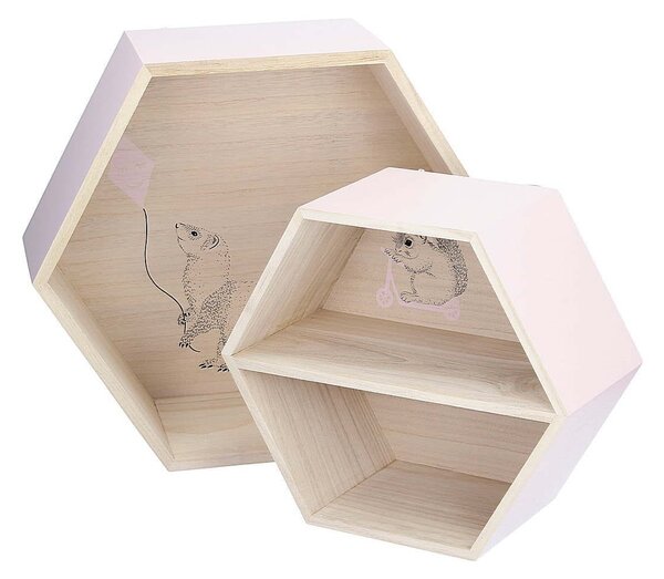Półka dekoracyjna Hexagon pink 26cm