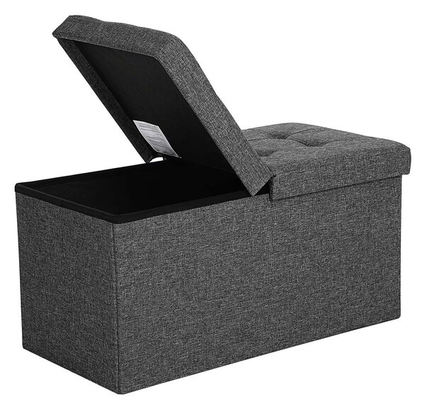 Stołek z uchylną pokrywą OTTOMAN 76x38 cm, ciemnoszary
