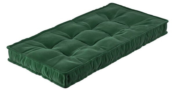 Pikowany materac velvet do pokoju dziecka butelkowa zieleń
