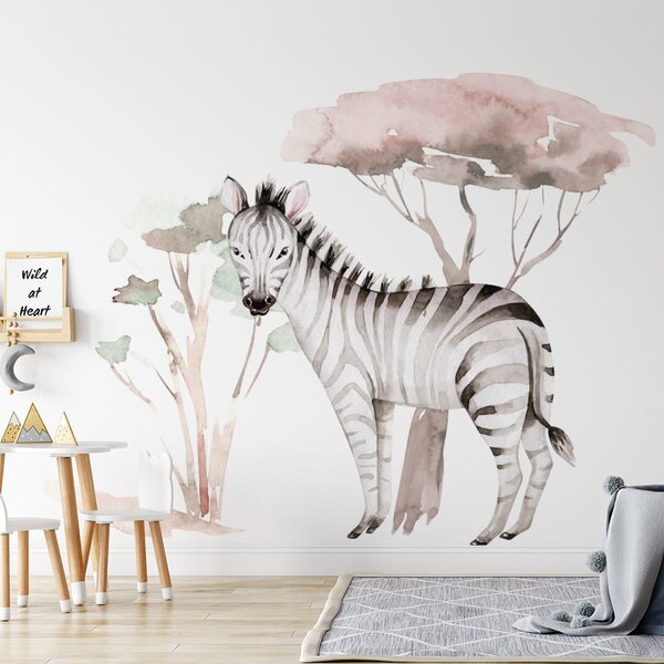 Naklejka ścienna do pokoju dziecka Dżungla i Przyjaciele–Zebra