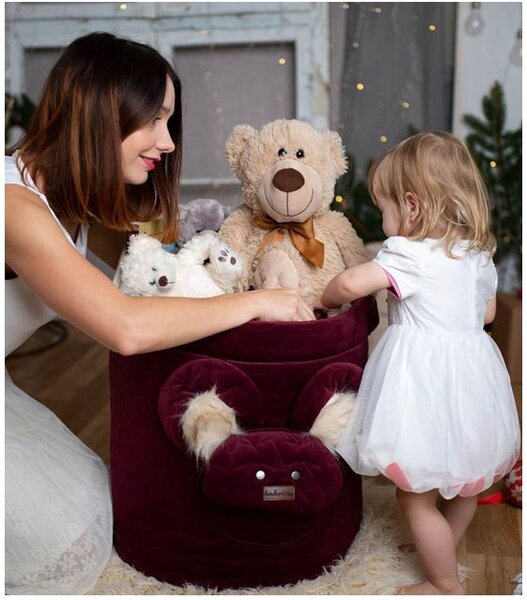 Kosz na zabawki Teddy Stars maroon