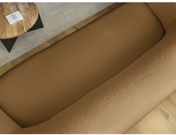 Musztardowa sofa z materiału bouclé 193 cm Elina – Bobochic Paris