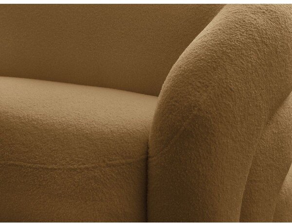 Musztardowa sofa z materiału bouclé 193 cm Elina – Bobochic Paris