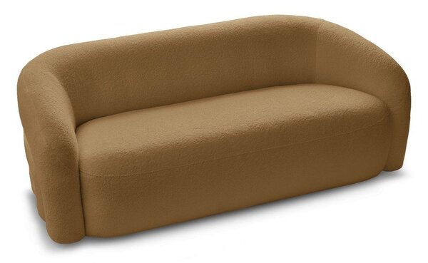 Musztardowa sofa z materiału bouclé 193 cm Elina – Bobochic Paris