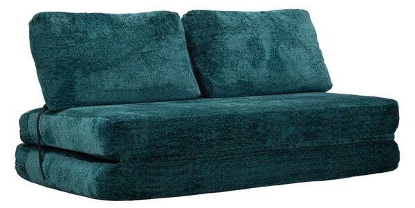 Zielononiebieska rozkładana sofa z materiału bouclé 150 cm Faster – Mauro Ferretti