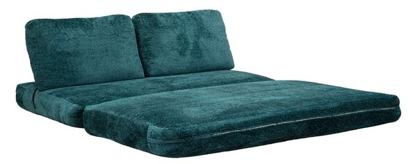 Zielononiebieska rozkładana sofa z materiału bouclé 150 cm Faster – Mauro Ferretti