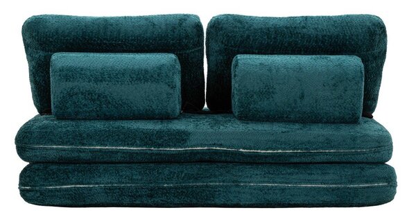 Zielononiebieska rozkładana sofa z materiału bouclé 150 cm Faster – Mauro Ferretti