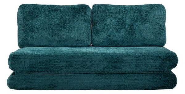 Zielononiebieska rozkładana sofa z materiału bouclé 150 cm Faster – Mauro Ferretti