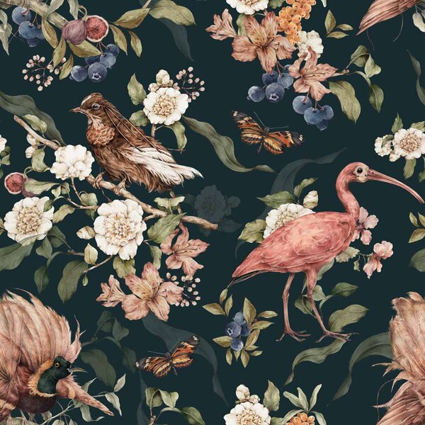 Tapeta do pokoju dziecka Tropical Birds Paradise