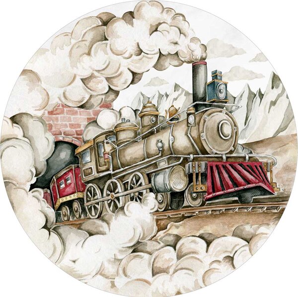 Dziecięce naklejki ścienne Train in a Circle / Industrial Evolution