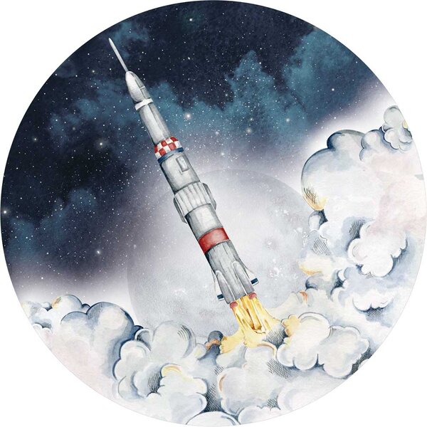 Dziecięce naklejki ścienne Rocket In A Circle / Industrial Evolution