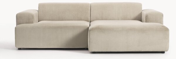 Sofa narożna ze sztruksu Melva (3-osobowa)