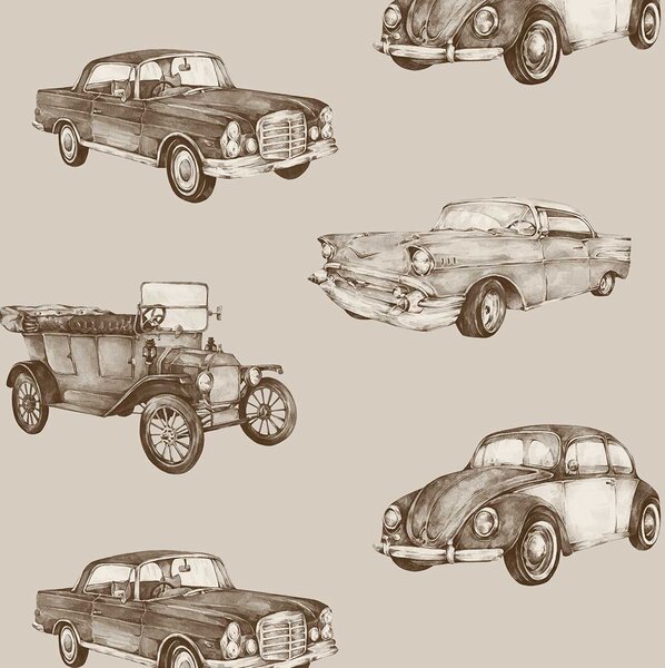 Tapeta do pokoju dziecka Cars Sepia / Industrial Evolution