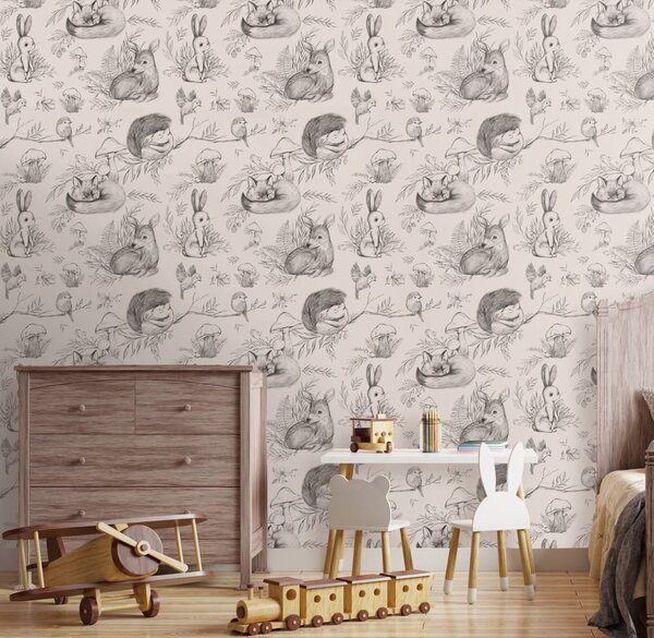 Tapeta dla dzieci Malumi Deer & Friends Beige