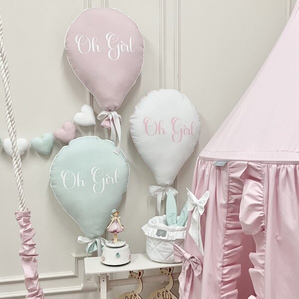 Bawełniana poduszka balon z napisem Oh Girl