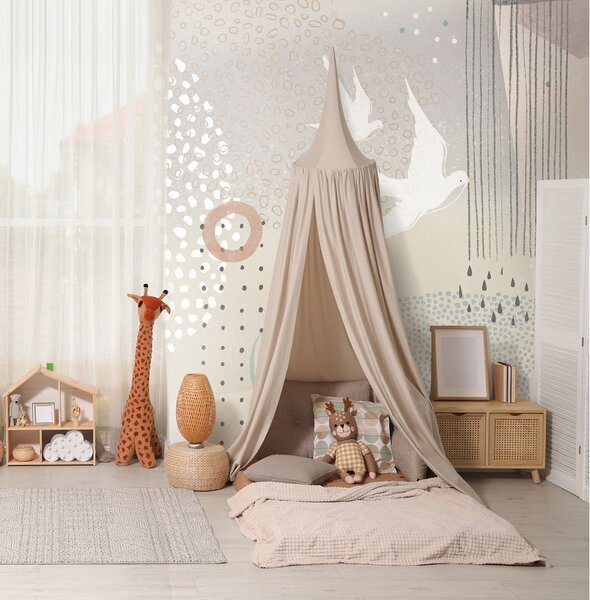 Tapeta dla dzieci Malumi _RAINBOW DOTS - Birds / Tapeta Montessori W Geometryczne Wzory