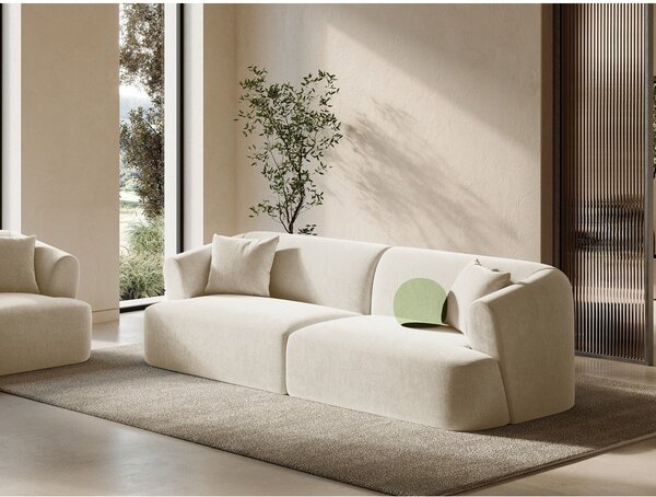 Beżowa aksamitna sofa 255 cm Campi – Cosmopolitan Design