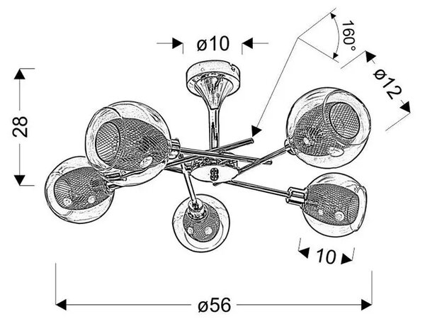 Chromowana nowoczesna lampa wisząca - 3X D278 D5-F70