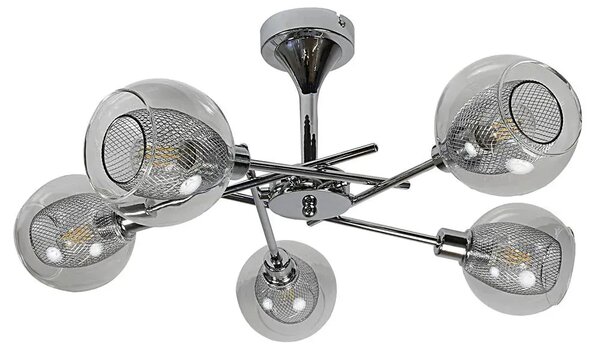 Chromowana nowoczesna lampa wisząca - 3X D278 D5-F70