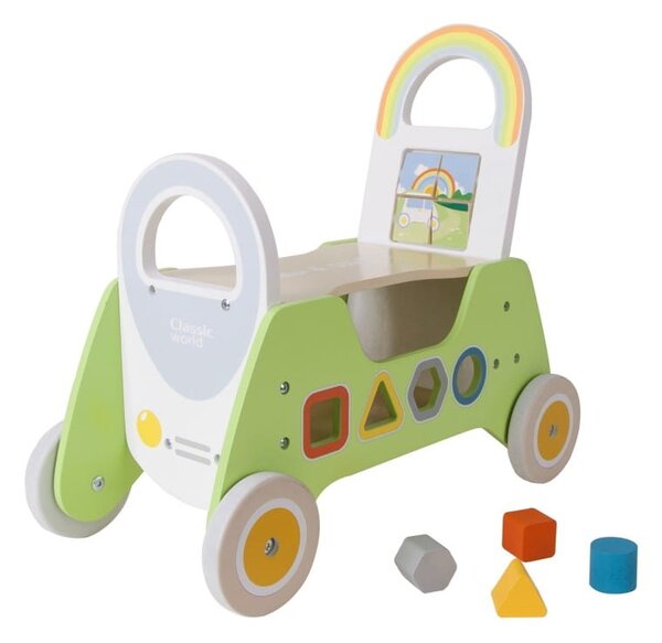CLASSIC WORLD Drewniany Jeździk MONTESSORI Pchacz 2w1