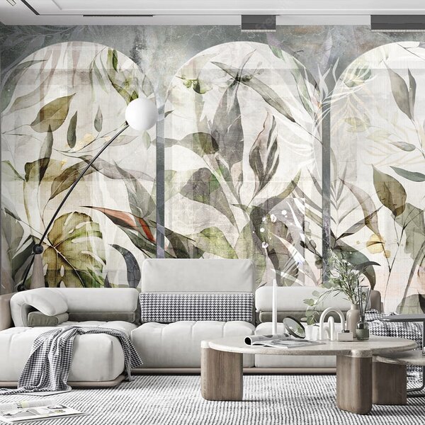 Tapeta Artystyczna Malumi Tropicana - Bright - Z Roślinnymi Arkadami