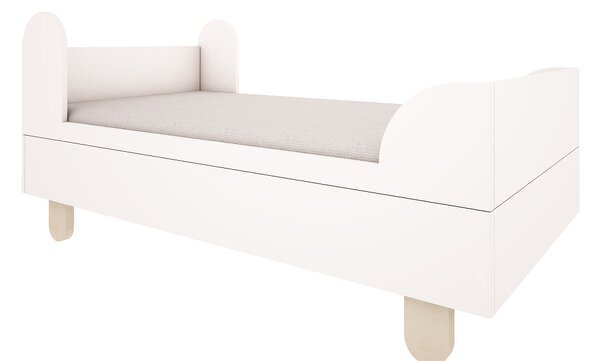 Drewniane łóżko dla dzieci 80 x 200 cm Basic białe