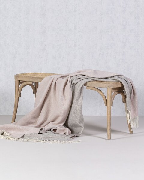 Pled Merinos 140x200 cm melange grey pink