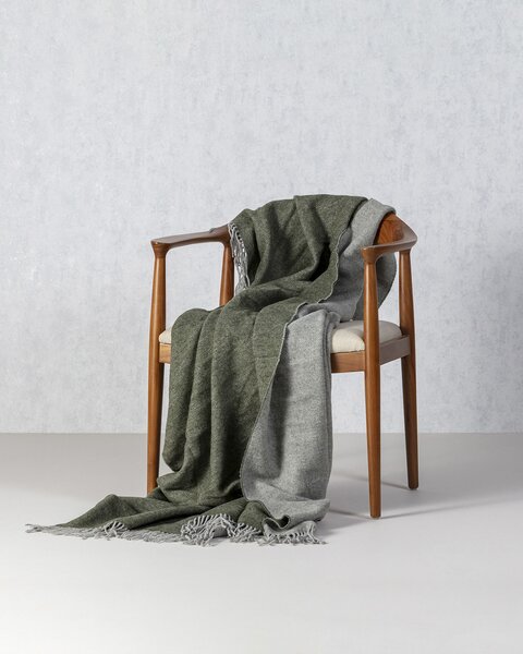 Pled Merinos 140x200 cm melange green khaki
