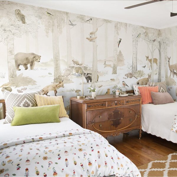 Tapeta dla dzieci Malumi _WOODLET FAMILY Beige