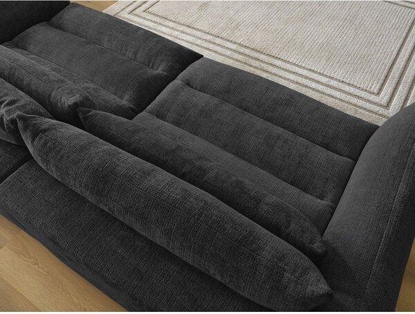 Czarna sofa z tkaniny szenilowej 276 cm Neil – Bobochic Paris