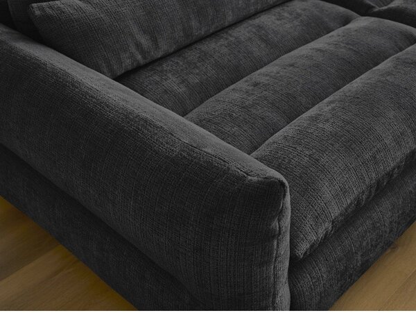 Czarna sofa z tkaniny szenilowej 276 cm Neil – Bobochic Paris