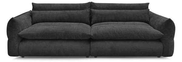 Czarna sofa z tkaniny szenilowej 276 cm Neil – Bobochic Paris
