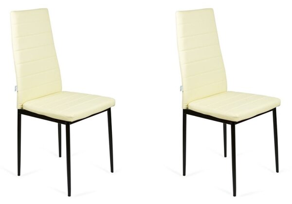 Zestaw 2 Krzeseł tapicerowanych FADO beżowe + noga czarna