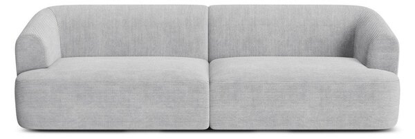 Jasnoszara sztruksowa sofa 255 cm Campi – Cosmopolitan Design