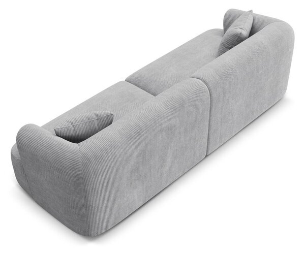 Jasnoszara sztruksowa sofa 255 cm Campi – Cosmopolitan Design