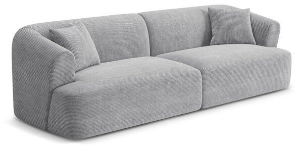 Jasnoszara sztruksowa sofa 255 cm Campi – Cosmopolitan Design