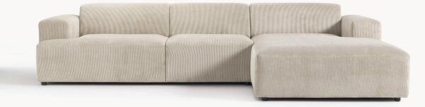 Sofa narożna ze sztruksu Melva (4-osobowa)
