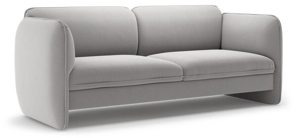 Jasnoszara aksamitna sofa 204 cm Georgia – Micadoni