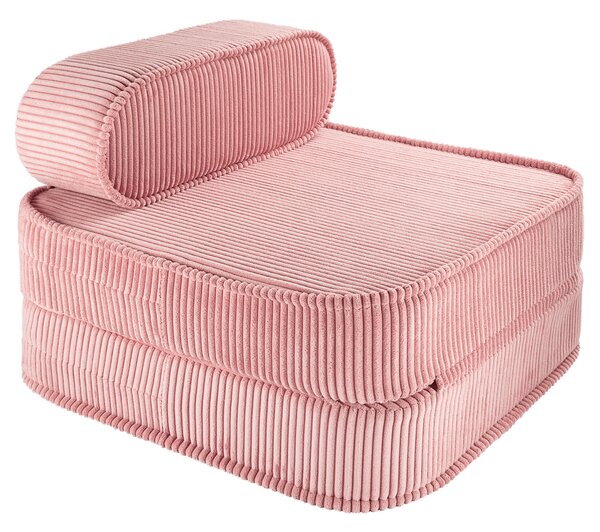 Fotel dla dziecka rozkładany sztruksowy Pink Mousse Wigiwama