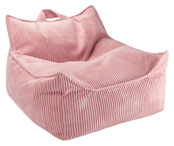 Miękki fotelik pufa dla dziecka Pink Mousse Sztruks Wigiwama