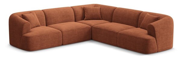 Sztruksowy narożnik w kolorze terakoty Campi – Cosmopolitan Design