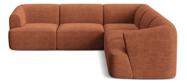 Sztruksowy narożnik w kolorze terakoty Campi – Cosmopolitan Design