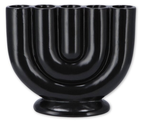 Czarny wazon ceramiczny BUKAN 21 cm