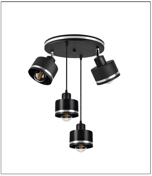 Wisząca lampa dwa reflektory dwa i klosze na zawiesiu G4-T26