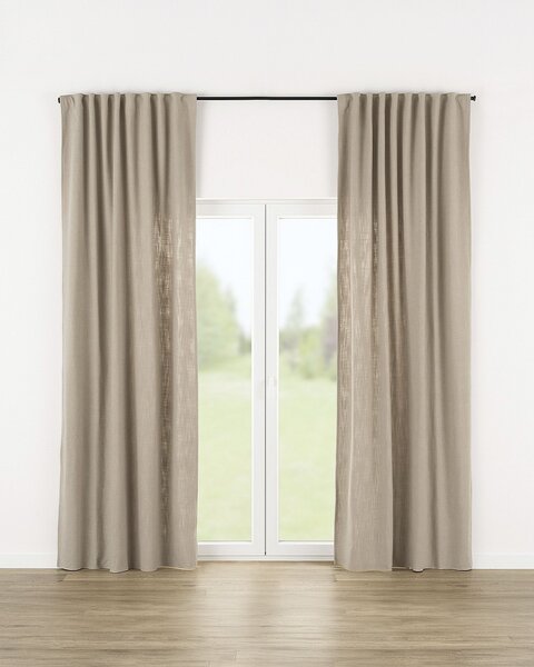 Zasłona gotowa na taśmie marszczącej 140x280cm beige 1 szt
