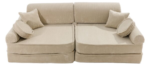 Sztruksowa sofa dziecięca Premium, Ecru
