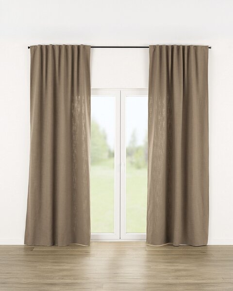 Zasłona gotowa na taśmie marszczącej 140x280cm light brown 1 szt